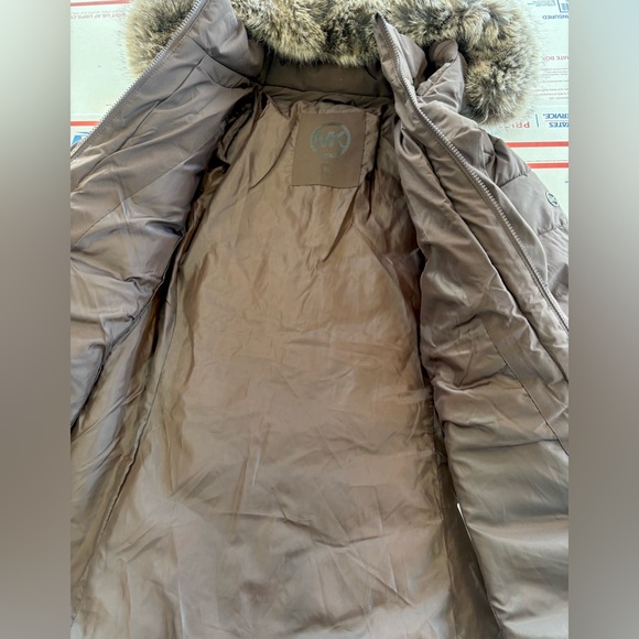 Michael Kors 💅✨ Chocolate Brown Belted MK Fur Puffer Jacket Designer Coat NWT - Picture 8 of 10